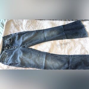 Flamingo striped mid-rise flare jeans